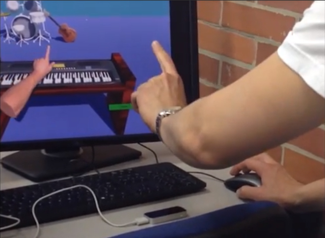 Representación de la aplicación de identificación de gestos de Curwen mediante la nota musical “si”.